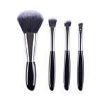 Set di pennelli per trucco 4 in 1 Black Pebbles Pennello per ombretto Pennello per fondotinta Pennello per trucco portatile,Stile:, Bare Brush, Brush + Makeup Brush Bag
