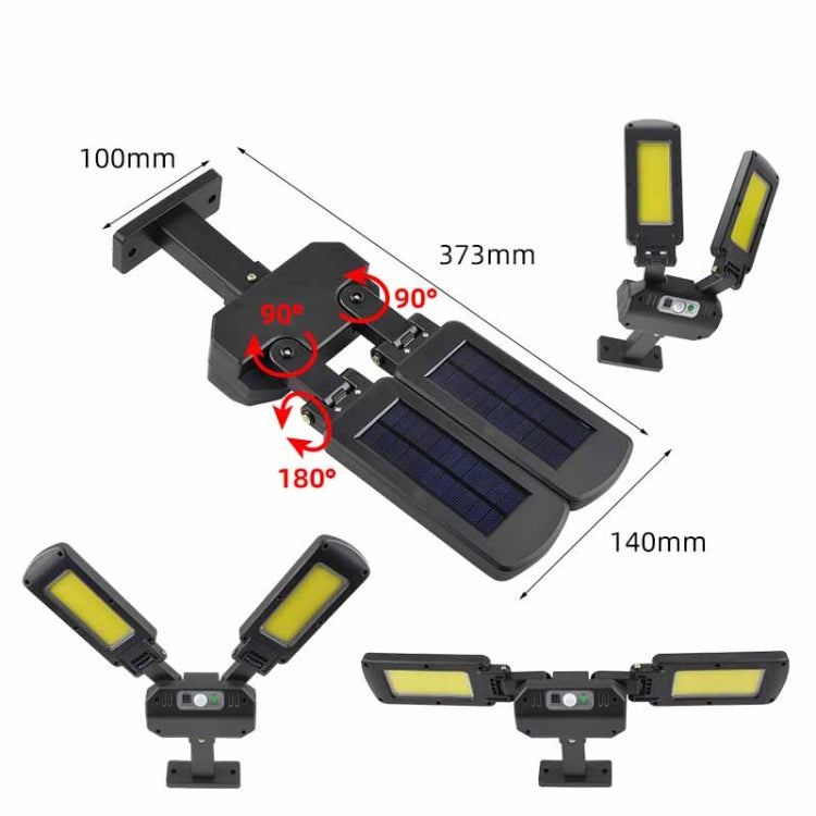 Lampada da parete solare a induzione 2 teste 600lm