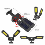 Lampada da parete solare a induzione 2 teste 600lm