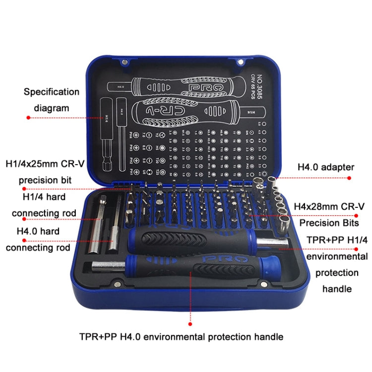 JIATEJIA Home Multifunctional Computer Mobile Phone Disassembly and Repair Precision Screwdriver Set, 65 In 1