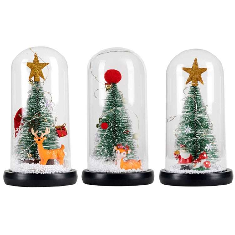 Ornamenti luminosi a LED con copertura in vetro per vetrina natalizia in cedro