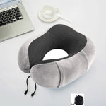Cuscino da viaggio a forma di U in memory foam magnetico