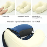 Cuscino da viaggio a forma di U in memory foam magnetico