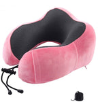 Cuscino da viaggio a forma di U in memory foam magnetico