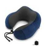 Cuscino da viaggio a forma di U in memory foam magnetico