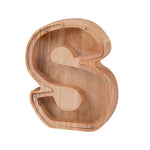 Salvadanaio in legno con alfabeto inglese Salvadanaio in acrilico trasparente