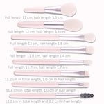 Set di pennelli per trucco mini manico in legno 8 in 1 Pennello portatile per cipria in polvere