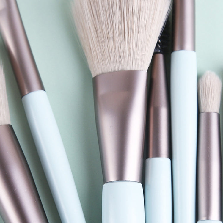 Set di pennelli per trucco mini manico in legno 8 in 1 Pennello portatile per cipria in polvere