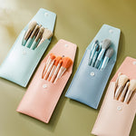 Set di pennelli per trucco mini manico in legno 8 in 1 Pennello portatile per cipria in polvere