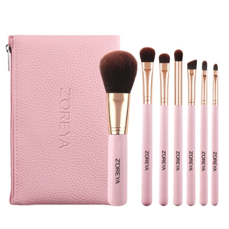 ZOREYA ZS744 Set di pennelli per trucco 7 in 1 Pennello per strumenti di bellezza, Pink + Bag, Black + Bag, Pink + Iron Box, Black + Iron Box