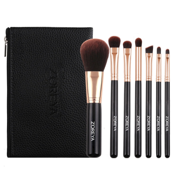 ZOREYA ZS744 Set di pennelli per trucco 7 in 1 Pennello per strumenti di bellezza, Pink + Bag, Black + Bag, Pink + Iron Box, Black + Iron Box