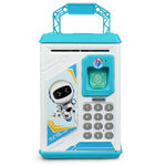 Bambini Cartone animato Simulazione Volto umano Impronte digitali Musica Cinese britannico Switch Piggy Bank, Specifica:, Battery (Blue), Battery (Pink)