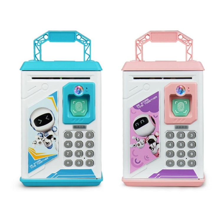 Bambini Cartone animato Simulazione Volto umano Impronte digitali Musica Cinese britannico Switch Piggy Bank, Specifica:, Battery (Blue), Battery (Pink)