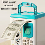Bambini Cartone animato Simulazione Volto umano Impronte digitali Musica Cinese britannico Switch Piggy Bank, Specifica:, Battery (Blue), Battery (Pink)