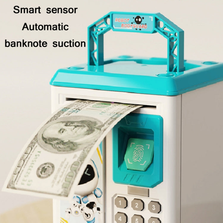 Bambini Cartone animato Simulazione Volto umano Impronte digitali Musica Cinese britannico Switch Piggy Bank, Specifica:, Battery (Blue), Battery (Pink)