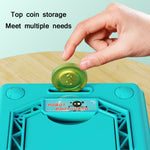 Bambini Cartone animato Simulazione Volto umano Impronte digitali Musica Cinese britannico Switch Piggy Bank, Specifica:, Battery (Blue), Battery (Pink)