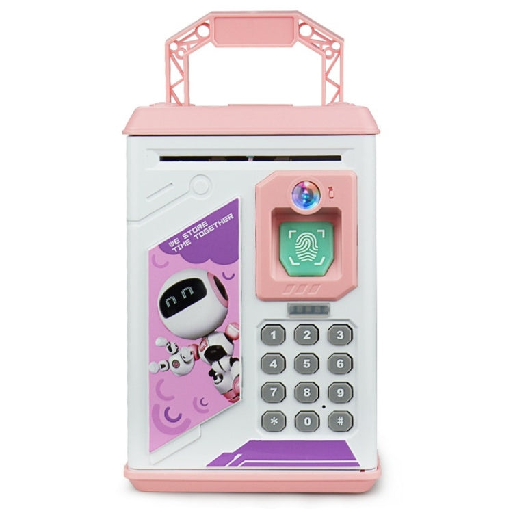 Bambini Cartone animato Simulazione Volto umano Impronte digitali Musica Cinese britannico Switch Piggy Bank, Specifica:, Battery (Blue), Battery (Pink)