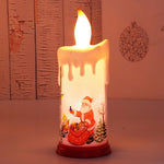 Decorazione natalizia Luce notturna LED Simulazione Fiamma a lume di candela, A-Santa Claus, A-Snowman, B-Santa Claus, B-Snowman