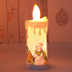 Decorazione natalizia Luce notturna LED Simulazione Fiamma a lume di candela, A-Santa Claus, A-Snowman, B-Santa Claus, B-Snowman