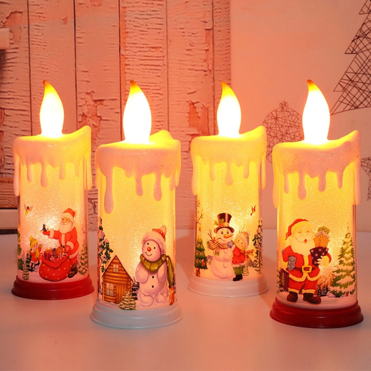Decorazione natalizia Luce notturna LED Simulazione Fiamma a lume di candela, A-Santa Claus, A-Snowman, B-Santa Claus, B-Snowman