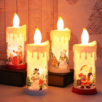Decorazione natalizia Luce notturna LED Simulazione Fiamma a lume di candela, A-Santa Claus, A-Snowman, B-Santa Claus, B-Snowman