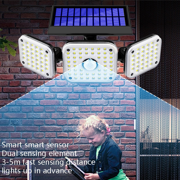 Lampada da parete solare 3 teste con sensore movimento