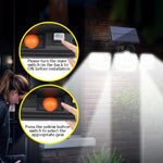 Lampada da parete solare girevole a 3 teste IP65