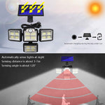 Lampada da parete solare 4 teste con telecomando
