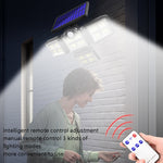 Lampada da parete solare 4 teste con telecomando