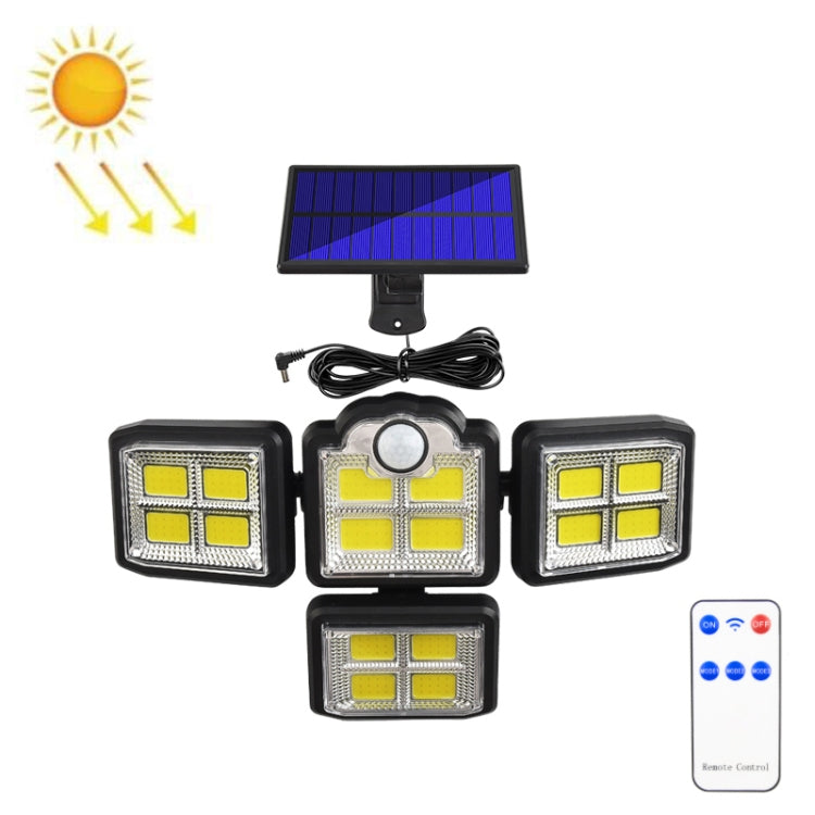 Lampada da parete solare 4 teste con telecomando