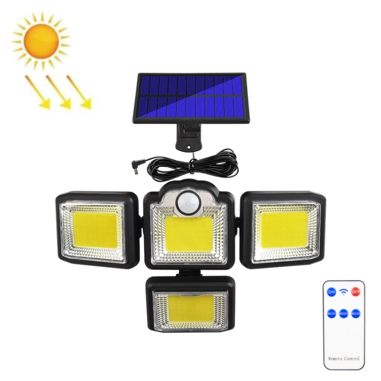 Lampada da parete solare 4 teste con telecomando