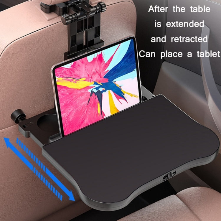 Sedile posteriore per auto Tavolo da pranzo girevole a 360 gradi Porta computer per bevande pieghevole multifunzionale, 360 Degree Rotating Black