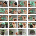 2 in 1 Macchina per maglieria a mano circolare Gancio per ago di lana Jacquard Tessitore Maglione Strumento per la creazione di cappelli