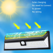 Lampada da parete solare a 3 lati con sensore di movimento