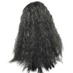 Parrucca lunga riccia piccola in fibra chimica da donna con perm di mais a spaccatura centrale