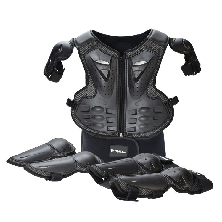 GHOST RACING Equipaggiamento protettivo per moto Sicurezza per bambini Gilet sportivo + Ginocchiere + Gomitiere Tuta protettiva