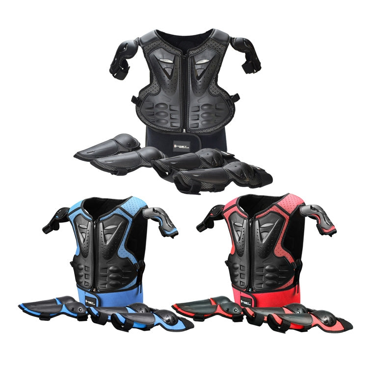 GHOST RACING Equipaggiamento protettivo per moto Sicurezza per bambini Gilet sportivo + Ginocchiere + Gomitiere Tuta protettiva