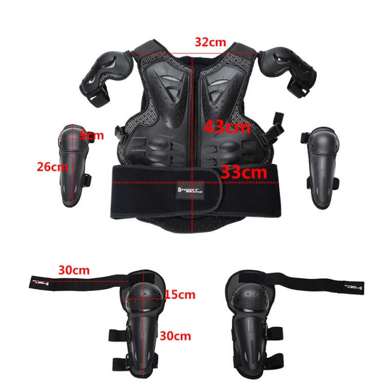 GHOST RACING Equipaggiamento protettivo per moto Sicurezza per bambini Gilet sportivo + Ginocchiere + Gomitiere Tuta protettiva