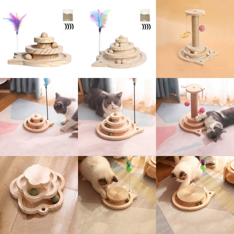 MZP01 Giradischi in legno massello Cat Toys Tiragraffi per gatti divertenti durevoli, specifica:, Double-layer Small, Three-layer Large, Two-layer Scratching Post, Mint Balls 2-layer Turntable, Mint Balls 3-layer Turntable, Mint Balls Pillar Turntable ...