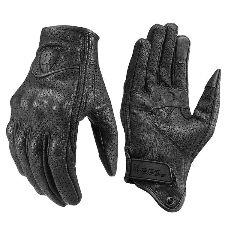 GHOST RACING GR-ST06 Touch Screen traspirante Guanti da moto in pelle da equitazione Guanti da locomotiva anticaduta, M, L, XL, XXL
