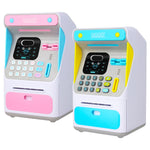 8010 Riconoscimento Facciale Simulato Bancomat Salvadanaio Salvadanaio Automatico Salvadanaio Sicuro Salvadanaio,Stile:, Pink, Blue, Rechargeable Version Pink, Rechargeable Version Blue