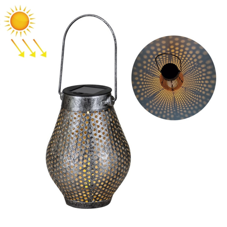 Lanterna solare portatile a LED in ferro battuto da esterno