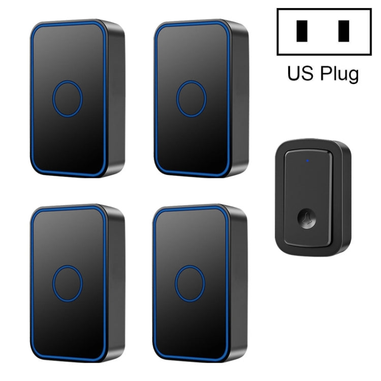 CACAZI A19 1 Per 4 campanelli musicali wireless senza batteria, 1 For 4 US, 1 For 4 EU, 1 For 4 UK