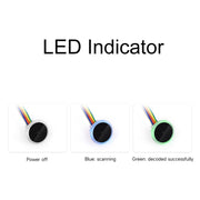 Waveshare 25515 Modulo scanner di codici 2D rotondi Lettore di codici a barre/codici QR, con indicatore LED, 25515