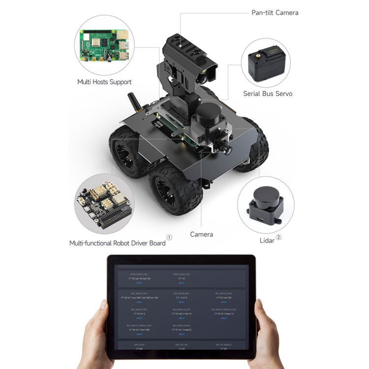 Waveshare WAVE ROVER Telaio robot mobile 4WD con ESP32