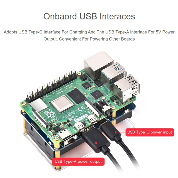 Waveshare UPS HAT per Raspberry Pi con connettore Pogo Pin