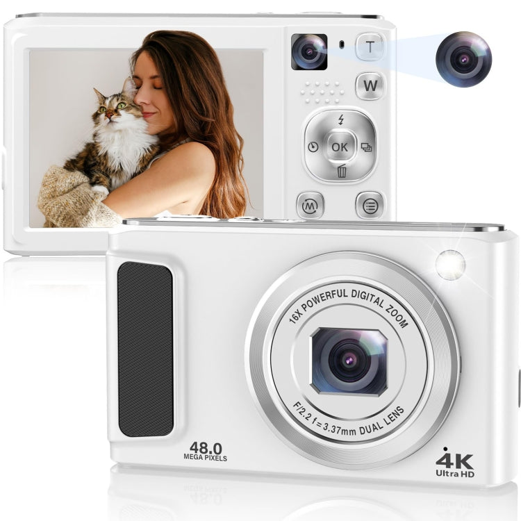 DC308 Telecamera digitale con doppia fotocamera anteriore e posteriore 4K HD da 2,8 pollici e zoom 16X, US Plug, EU Plug, UK Plug, AU Plug