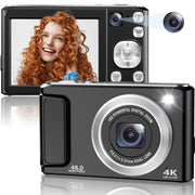 DC308 Telecamera digitale con doppia fotocamera anteriore e posteriore 4K HD da 2,8 pollici e zoom 16X, US Plug, EU Plug, UK Plug, AU Plug
