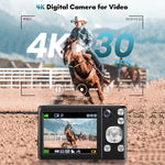 DC308 Telecamera digitale 4K HD con doppia fotocamera e zoom 16X