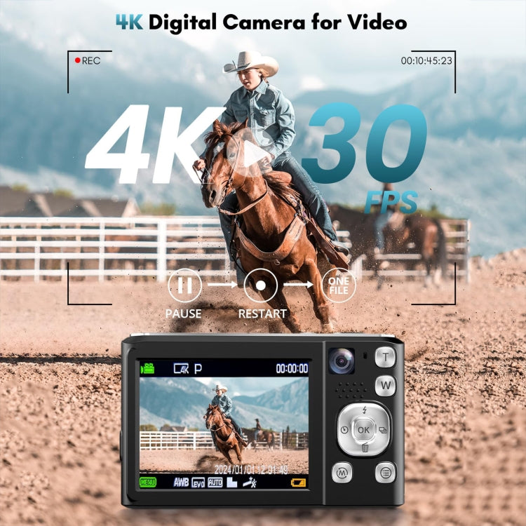 DC308 Telecamera digitale 4K HD con doppia fotocamera e zoom 16X